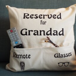 Personalized Grandad Pocket Cushion Cover Remote & Glasses - thumbnail 3