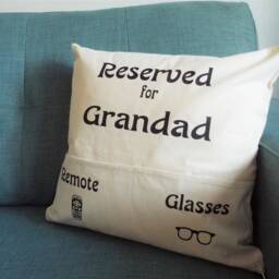 Personalized Grandad Pocket Cushion Cover Remote & Glasses - thumbnail 2