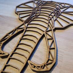 3D Wooden Elephant Head Wall Art Geometric Animal Plaque, Ready To Paint - thumbnail 2
