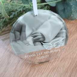 Photo Christmas Tree Ornament - Bauble Hanging Decoration Angel Wings - thumbnail 3
