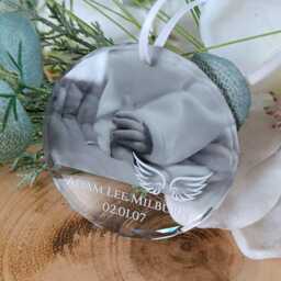 Photo Christmas Tree Ornament - Bauble Hanging Decoration Angel Wings - thumbnail 4