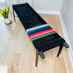 Hand-Woven Entryway Bench Mcm Style End Of Bed & Mudroom Seating - Custom-Made, Multiple Sizes - thumbnail 4