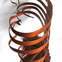 Hand Carved & Bent Mahogany Wood Sculpture - thumbnail 3