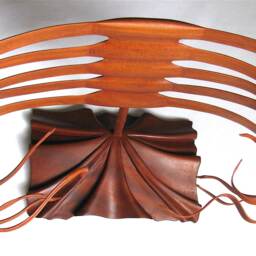 Hand Carved & Bent Mahogany Wood Sculpture - thumbnail 4