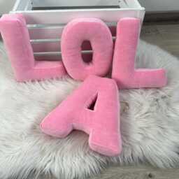 Velour Cotton Letter Pillow Personalized Monogram Initial Cushion - thumbnail 2