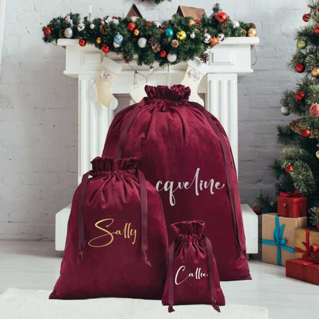 Personalised Large Santa Sack, Christmas Family Bag, Stocking Sack With Name, Gift Holiday For Kids - image 1