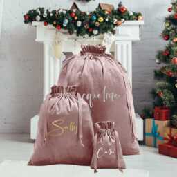 Personalised Large Santa Sack, Christmas Family Bag, Stocking Sack With Name, Gift Holiday For Kids - thumbnail 2