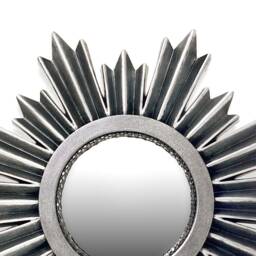 Silver Sunburst Mirror Hand-Painted Resin 10 - thumbnail 2