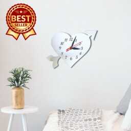 Heart & Arrow Acrylic Clock - Many Colours Available - Bespoke Shapes & Sizes Made - thumbnail 1