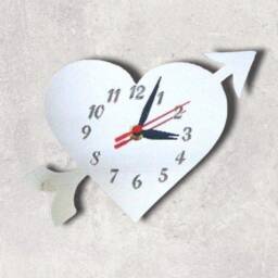 Heart & Arrow Acrylic Clock - Many Colours Available - Bespoke Shapes & Sizes Made - thumbnail 2