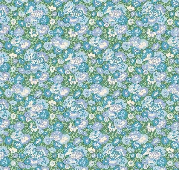 Liberty London Clover Fitted Crib Sheet - Blue Floral Nursery Bedding - image 1