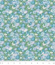 Liberty London Clover Fitted Crib Sheet - Blue Floral Nursery Bedding - thumbnail 2