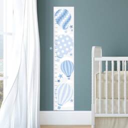 Blue Grey Hot Air Balloon Wall Stickers, Nursery Decor - thumbnail 2