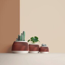 Large Wooden Indoor Plant Pots, Plant Holders Gift For Lover, Apartment Decoration Idea, Geometric Design, Minimalist & Modern Home - thumbnail 2