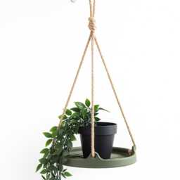Hanging Plant Drip Tray Jute Rope - Indoor Planter - thumbnail 3