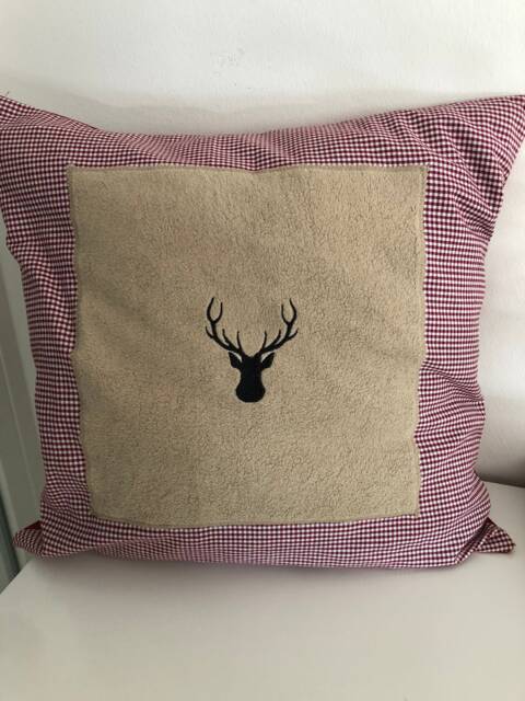 Pillow Cover With Embroidered Deer 50 X cm - image 1