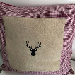 Pillow Cover With Embroidered Deer 50 X cm - thumbnail 2