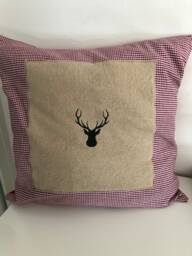 Pillow Cover With Embroidered Deer 50 X cm - thumbnail 1
