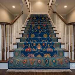 8x10/9x12 Turkish Oushak Rug, Hand Knotted Wool Area Blue Ivory Floral Rug Persian Style Carpet Traditional Oriental Large - thumbnail 4