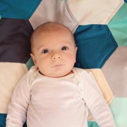 Handmade Hexagon Patchwork Baby Quilt - Heirloom Nursery Blanket - thumbnail 4