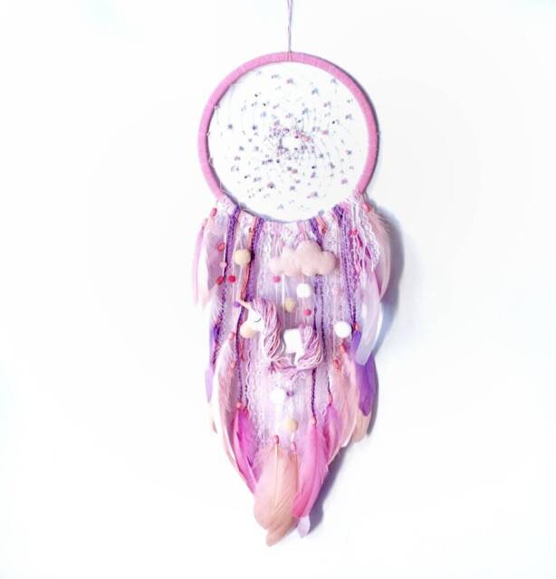 Pink Unicorn Dream Catcher Wall Hanging Decor For Girl's Room - image 1