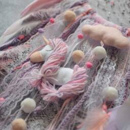 Pink Unicorn Dream Catcher Wall Hanging Decor For Girl's Room - thumbnail 4