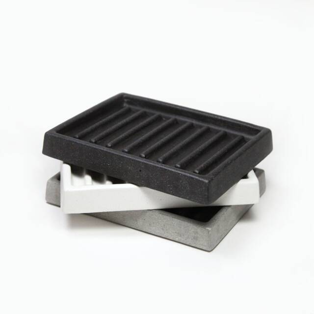 Rectangular Concrete Soap Dish Modern Bathroom Accessory - image 1