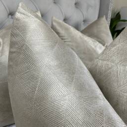 Luxury Textured Cushion Cover, Decorative Pillow - Designer Harlequin Fabric in Oyster Shimmer Geometric Design Sample Dm - thumbnail 3