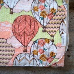 Extra Large Hot Air Balloon Flannel Receiving Blanket - Swaddle Blanket-Baby Shower Gift-Baby Blanket-Neutral - Girl-Coral-Nursery - thumbnail 3