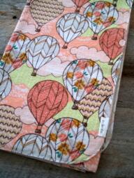Extra Large Hot Air Balloon Flannel Receiving Blanket - Swaddle Blanket-Baby Shower Gift-Baby Blanket-Neutral - Girl-Coral-Nursery