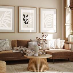 Neutral Wall Prints, Botanical Bedroom Line Art, Beige Home Decor, Hand Drawn Plants, Set Of 3 Prints A2 - thumbnail 2