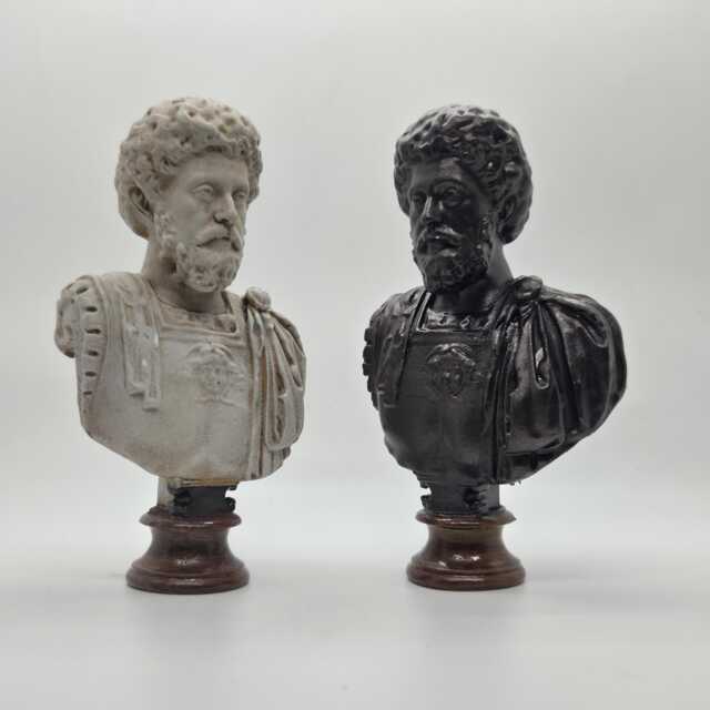 Marcus Aurellius Bust, 3D Print Roman Art Statuette, Hellenistic Marble Sculpture, Roman Emperor State, Faux Stone Statue, Historical Figure - image 1