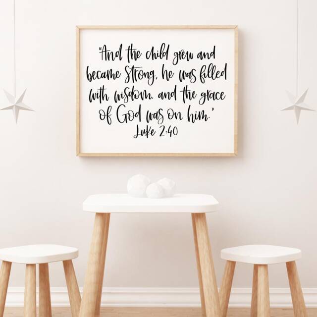 And The Child Grew Luke 240 Nursery Wall Decor, Digital Quotes & Sayings, Modern Prints, Printable Art - image 1