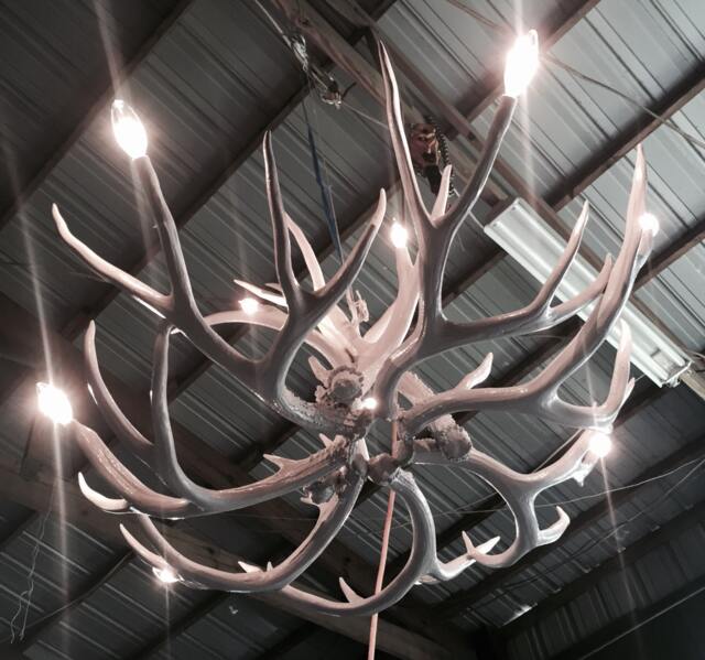 Grey Modern Antler Chandelier - image 1