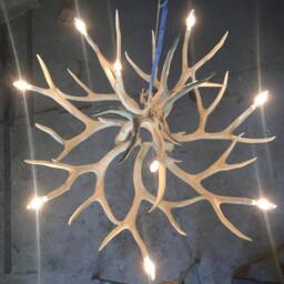 Grey Modern Antler Chandelier - thumbnail 3