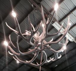 Grey Modern Antler Chandelier - thumbnail 1