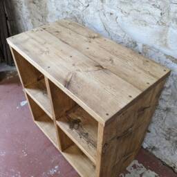 Handmade Reclaimed Wood Shelving Unit, Sustainable Storage Furniture - thumbnail 3