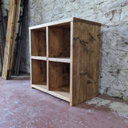 Handmade Reclaimed Wood Shelving Unit, Sustainable Storage Furniture - thumbnail 2