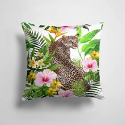 Leopard Print Cushion Cover/Cheetah Jungle Pillow Case/Wild Life Green Forest Case/Animal Cover/Garden Patio Textile - thumbnail 2