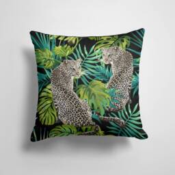 Leopard Print Cushion Cover/Cheetah Jungle Pillow Case/Wild Life Green Forest Case/Animal Cover/Garden Patio Textile - thumbnail 4