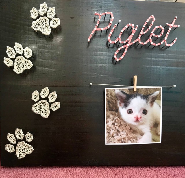 Pet Name With Paw Prints, Picture Frame, Print String Art, Art Photo Holder, Personalized - image 1