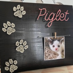 Pet Name With Paw Prints, Picture Frame, Print String Art, Art Photo Holder, Personalized - thumbnail 2