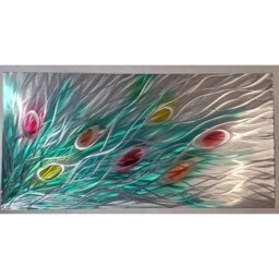 Bouquet. Modern, Abstract, Contemporary Metal Wall Art, 3D Effect, By R Toomer Art... Multi Coloured - thumbnail 3