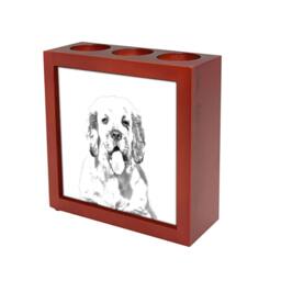 Clumber Spaniel - Wooden Stand For Candles/Pens With The Image Of A Dog New Collection
