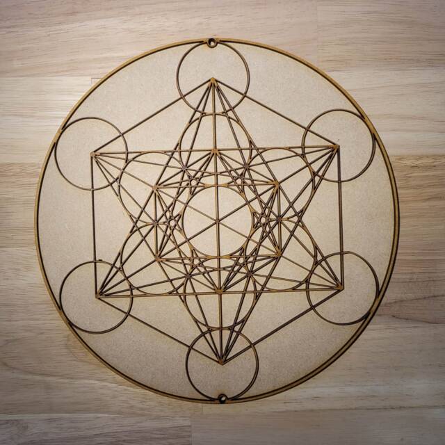 3D Metatron's Cube Wooden Wall Art Sacred Geometry Plaque, Ready To Paint - image 1