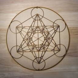 3D Metatron's Cube Wooden Wall Art Sacred Geometry Plaque, Ready To Paint - thumbnail 1