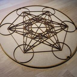 3D Metatron's Cube Wooden Wall Art Sacred Geometry Plaque, Ready To Paint - thumbnail 4