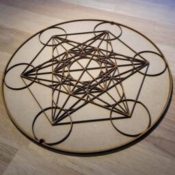 3D Metatron's Cube Wooden Wall Art Sacred Geometry Plaque, Ready To Paint - thumbnail 2