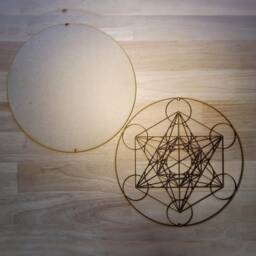 3D Metatron's Cube Wooden Wall Art Sacred Geometry Plaque, Ready To Paint - thumbnail 3