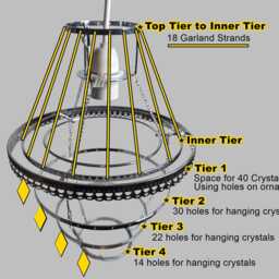 "Unique Maximalist 4-Tier Chandelier Pendant Light 9"" X 15" - thumbnail 3
